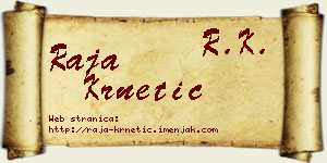 Raja Krnetić vizit kartica